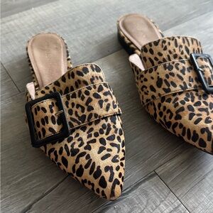 Halogen Brown and Black Leopard Print Mules